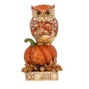 Jim Shore Heartwood Creek "Whoo Loves Autumn" Owl On Pumpkin Figurine